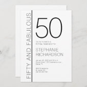 Fifty and Fabulous Modern 50th Birthday Party 招待状 (正面/裏面)