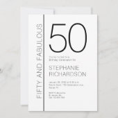 Fifty and Fabulous Modern 50th Birthday Party 招待状 (正面)