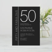 Fifty and Fabulous Modern 50th Birthday Party 招待状 (スタンド正面)