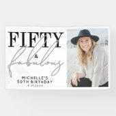 Fifty And Fabulous Modern 50th Birthday Party 横断幕 (横)