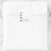 Fifty and Fabulous Name Date 50th Birthday Party スクエアシール (バッグ)