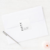 Fifty and Fabulous Name Date 50th Birthday Party スクエアシール (封筒)