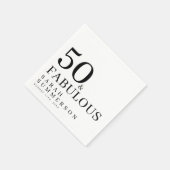 Fifty and Fabulous Name Date 50th Birthday Party スタンダードカクテルナプキン (角)