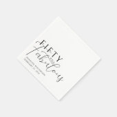 Fifty and Fabulous Name Date 50th Birthday Party スタンダードカクテルナプキン (角)