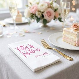 Fifty and Fabulous Name Date 50th Birthday Party スタンダードカクテルナプキン