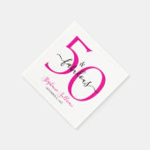 Fifty and Fabulous Name Date 50th Birthday Party スタンダードカクテルナプキン (角)