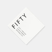 Fifty and Fabulous Name Date 50th Birthday Party スタンダードカクテルナプキン (角)