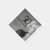 Fifty and Fabulous Name Date 50th Photo Party スタンダードカクテルナプキン (角)