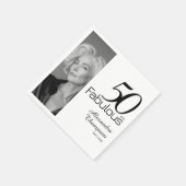 Fifty and Fabulous Name Date 50th Photo Party スタンダードカクテルナプキン (角)