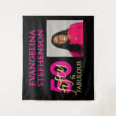 Fifty and Fabulous Photo 50th Birthday タペストリー (正面)