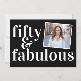 Fifty and Fabulous Photo 50th Birthday 招待状