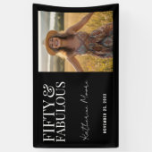 Fifty and Fabulous Photo 50th Birthday  横断幕 (縦)