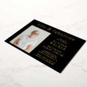 Fifty and Fabulous Photo 50th Birthday 箔招待状 (回転した状態)