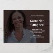 Fifty and Fabulous Photo 50th Birthday Gold 箔招待状 (裏面)