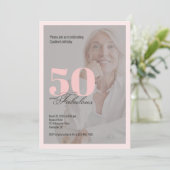 Fifty and Fabulous Photo 50th Birthday Invitation 招待状 (スタンド正面)