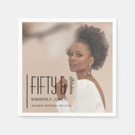 Fifty and Fabulous Photo 50th Birthday Party スタンダードカクテルナプキン