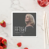 Fifty and Fabulous Photo 50th Birthday Party スタンダードカクテルナプキン (インサイチュ)