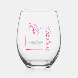 Fifty and Fabulous Photo 50th Birthday Party ステムなしワイングラス
