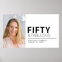 Fifty and Fabulous Photo 50th Birthday Party ポスター