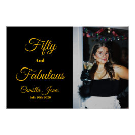 Fifty and Fabulous Photo 50th Birthday Party  ポスター