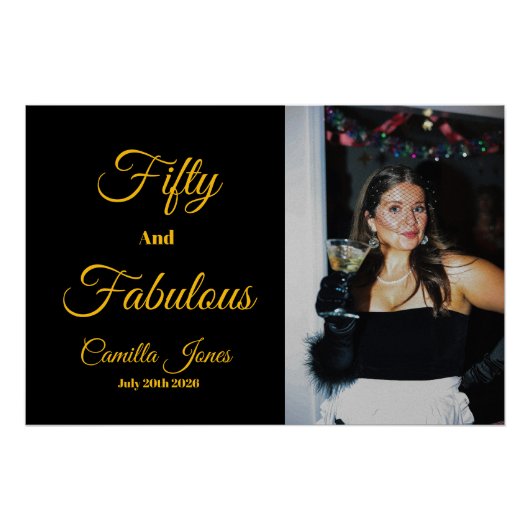 Fifty and Fabulous Photo 50th Birthday Party  ポスター (正面)