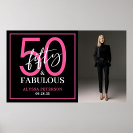 Fifty and Fabulous Photo 50th Birthday Party ポスター