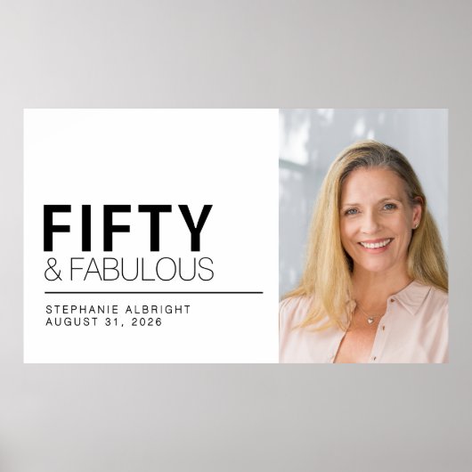 Fifty and Fabulous Photo 50th Birthday Party ポスター (正面)