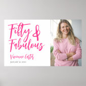 Fifty and Fabulous Photo 50th Birthday Party ポスター (正面)