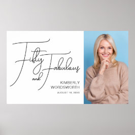 Fifty and Fabulous Photo 50th Birthday Party ポスター