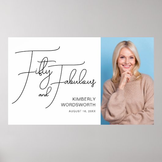 Fifty and Fabulous Photo 50th Birthday Party ポスター (正面)