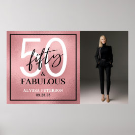 Fifty and Fabulous Photo 50th Birthday Party ポスター