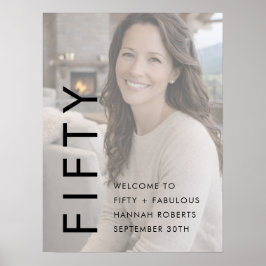 Fifty and Fabulous Photo 50th Birthday Party ポスター
