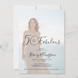 Fifty and Fabulous Photo 50th Birthday Party 招待状