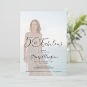 Fifty and Fabulous Photo 50th Birthday Party 招待状 (スタンド正面)