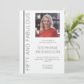 Fifty and Fabulous Photo 50th Birthday Party 招待状 (スタンド正面)