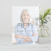 Fifty and Fabulous Photo 50th Birthday Party 招待状 (スタンド正面)