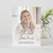 Fifty and Fabulous Photo 50th Birthday Party 招待状 (スタンド正面)