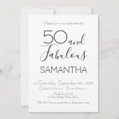 Fifty and Fabulous Photo 50th Birthday Party 招待状 (裏面)