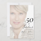 Fifty and Fabulous Photo 50th Birthday Party 招待状 (正面)