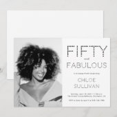 Fifty and Fabulous Photo 50th Birthday Party 招待状 (正面/裏面)