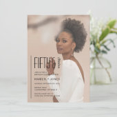 Fifty and Fabulous Photo 50th Birthday Party 招待状 (スタンド正面)