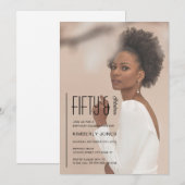 Fifty and Fabulous Photo 50th Birthday Party 招待状 (正面/裏面)