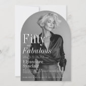 Fifty and Fabulous Photo 50th Birthday Party 招待状 (正面)