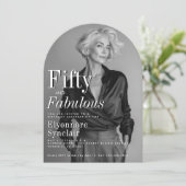 Fifty and Fabulous Photo 50th Birthday Party 招待状 (スタンド正面)