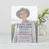 Fifty and Fabulous Photo 50th Birthday Party 招待状 (スタンド正面)