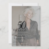 Fifty and Fabulous Photo 50th Birthday Party 招待状 (正面)