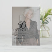 Fifty and Fabulous Photo 50th Birthday Party 招待状 (スタンド正面)