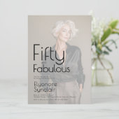 Fifty and Fabulous Photo 50th Birthday Party 招待状 (スタンド正面)