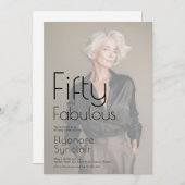 Fifty and Fabulous Photo 50th Birthday Party 招待状 (正面/裏面)