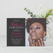 Fifty and Fabulous Photo 50th Birthday Party 招待状 (スタンド正面)